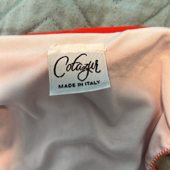 Cotazur Made in Italy Orange tassel ruched bikini bottom Only sz S - Picture 3 of 3